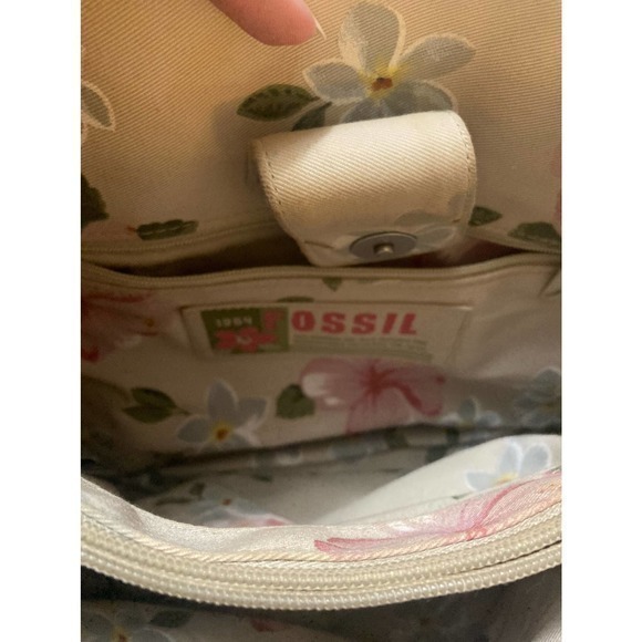 Fossil 1954 Raffia Bamboo Handle Tan‎ Purse Handbag Key Charm - Picture 6 of 7